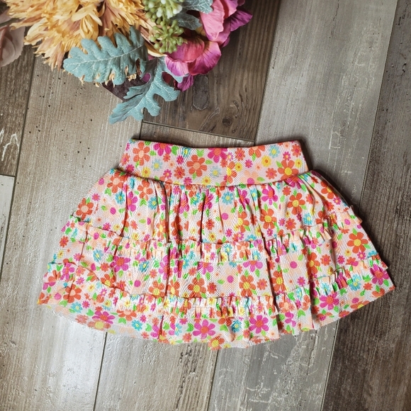 Nickelodeon Coral Colorful Floral Mesh Overlay Baby Girl Skort Size 18m NWOT - Picture 10 of 11